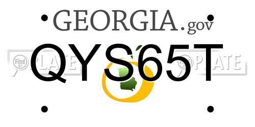 QYS65T Georgia License Plate