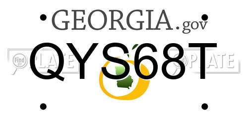 QYS68T Georgia License Plate
