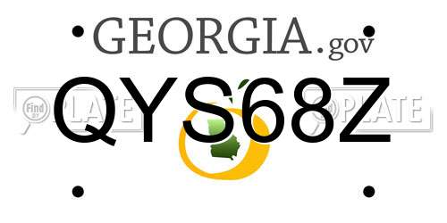 QYS68Z Georgia License Plate