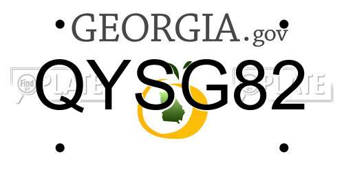 QYSG82 Georgia License Plate