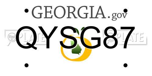 QYSG87 Georgia License Plate