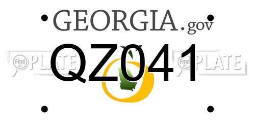 QZ041 Georgia License Plate