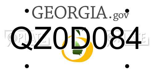 QZ0D084 Georgia License Plate