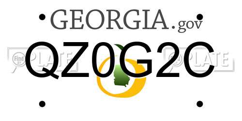 QZ0G2C Georgia License Plate