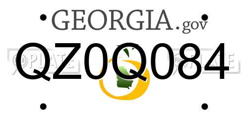 QZ0Q084 Georgia License Plate