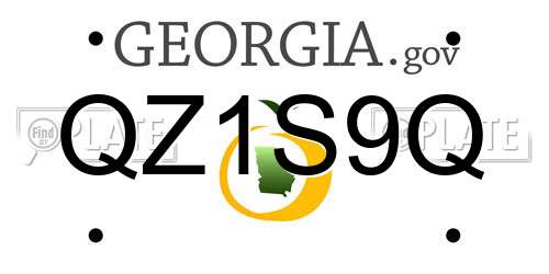 QZ1S9Q Georgia License Plate