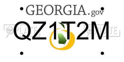 QZ1T2M Georgia License Plate