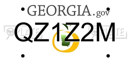 QZ1Z2M Georgia License Plate