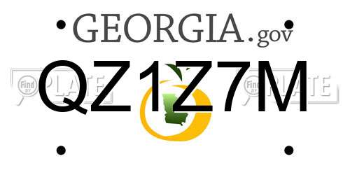 QZ1Z7M Georgia License Plate