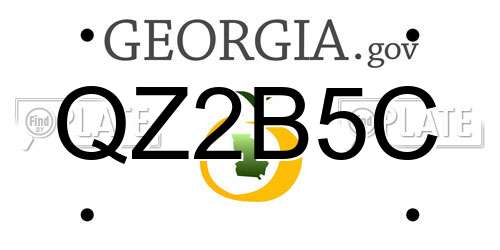QZ2B5C Georgia License Plate