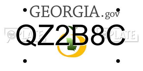 QZ2B8C Georgia License Plate