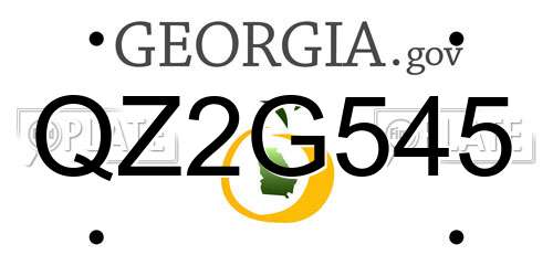 QZ2G545 Georgia License Plate