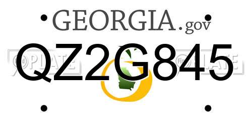 QZ2G845 Georgia License Plate
