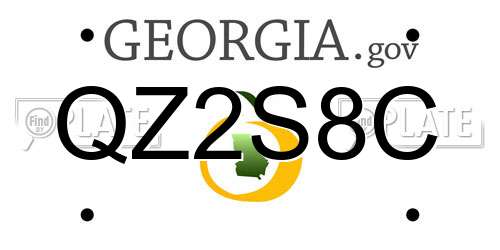 QZ2S8C Georgia License Plate