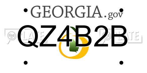 QZ4B2B Georgia License Plate