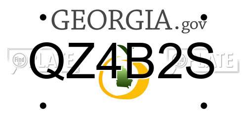 QZ4B2S Georgia License Plate