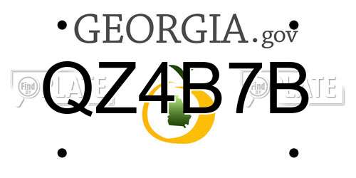 QZ4B7B Georgia License Plate