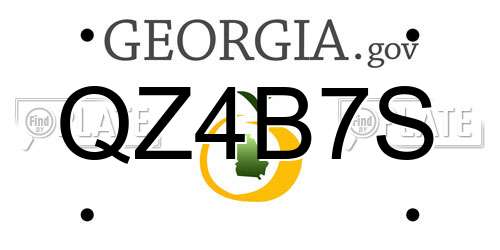 QZ4B7S Georgia License Plate