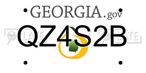 QZ4S2B Georgia License Plate