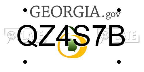 QZ4S7B Georgia License Plate