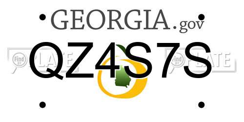 QZ4S7S Georgia License Plate