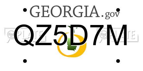QZ5D7M Georgia License Plate