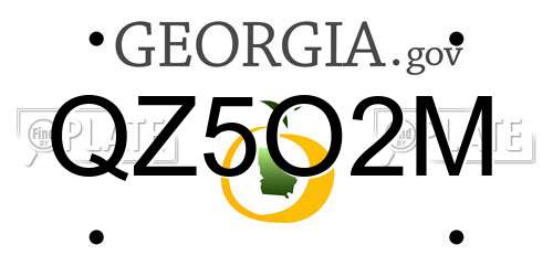 QZ5O2M Georgia License Plate