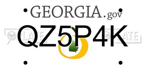 QZ5P4K Georgia License Plate