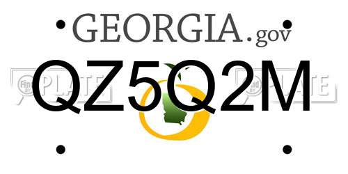 QZ5Q2M Georgia License Plate