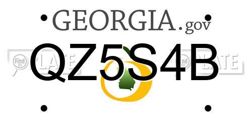 QZ5S4B Georgia License Plate