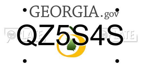 QZ5S4S Georgia License Plate
