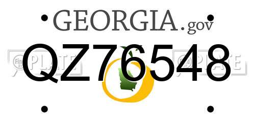 QZ76548 Georgia License Plate