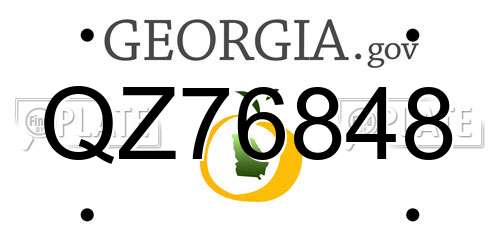 QZ76848 Georgia License Plate