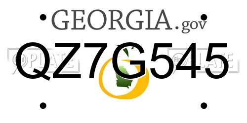 QZ7G545 Georgia License Plate