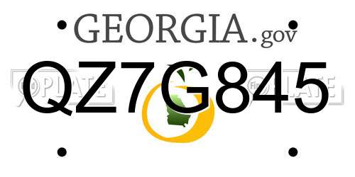QZ7G845 Georgia License Plate