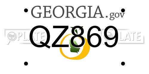 QZ869 Georgia License Plate