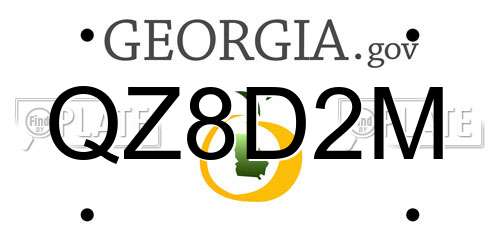 QZ8D2M Georgia License Plate