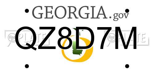 QZ8D7M Georgia License Plate