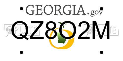 QZ8O2M Georgia License Plate