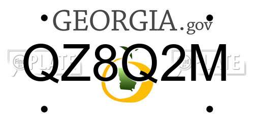 QZ8Q2M Georgia License Plate