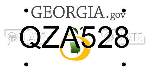 QZA528 Georgia License Plate