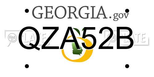 QZA52B Georgia License Plate