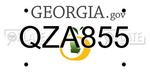 QZA855 Georgia License Plate