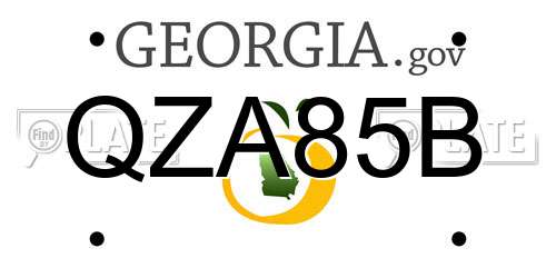 QZA85B Georgia License Plate