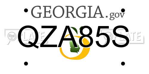 QZA85S Georgia License Plate