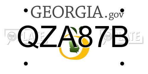 QZA87B Georgia License Plate