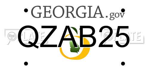 QZAB25 Georgia License Plate