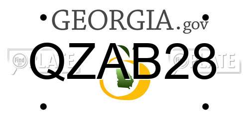 QZAB28 Georgia License Plate