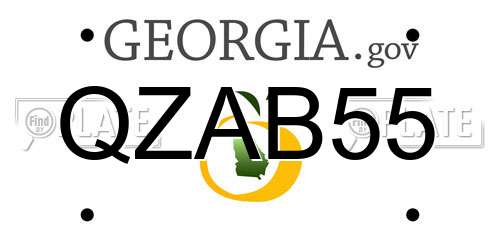 QZAB55 Georgia License Plate