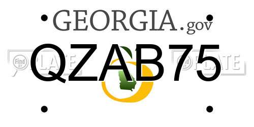 QZAB75 Georgia License Plate